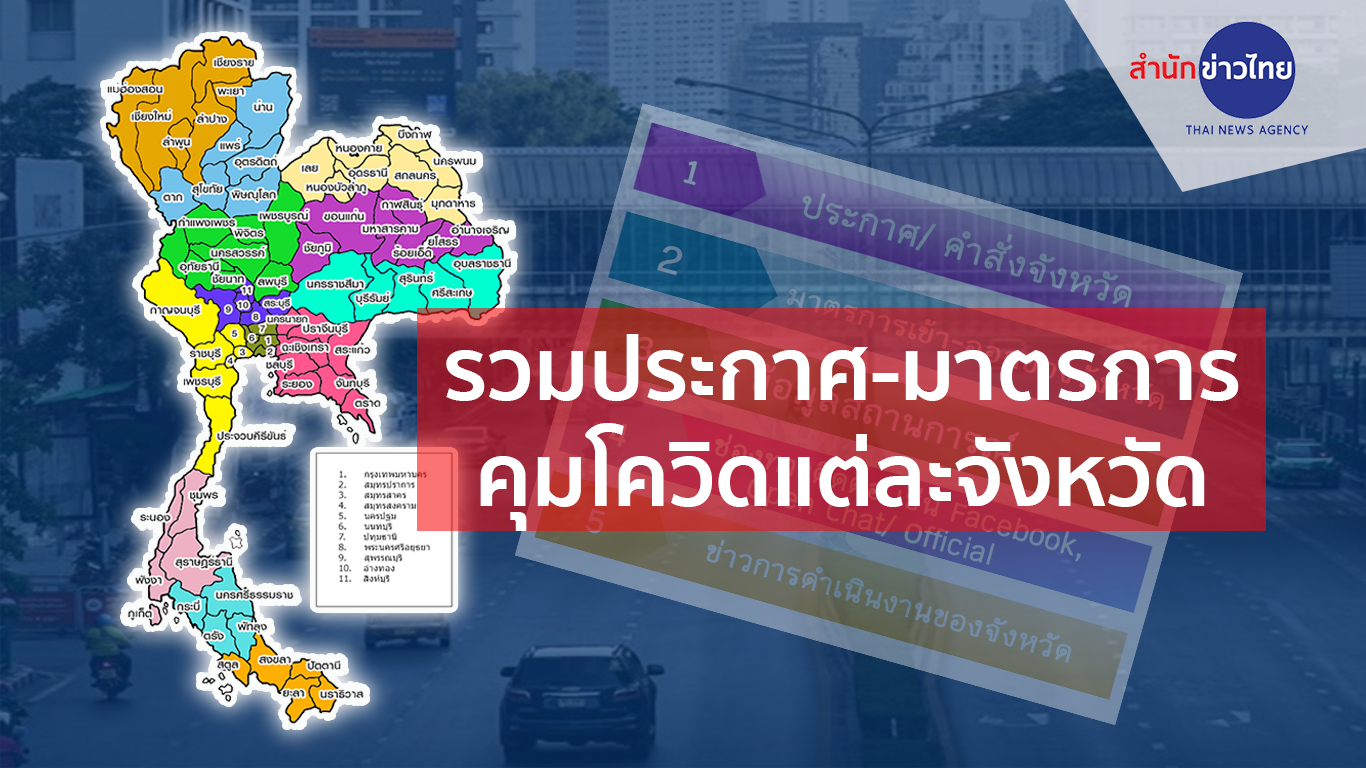 มหาดไทยรวมประกาศ-มาตรการคุมโควิดแต่ละจังหวัด