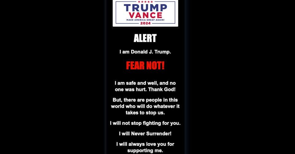 Trump sends email to fundraising list after shots fired near golf course