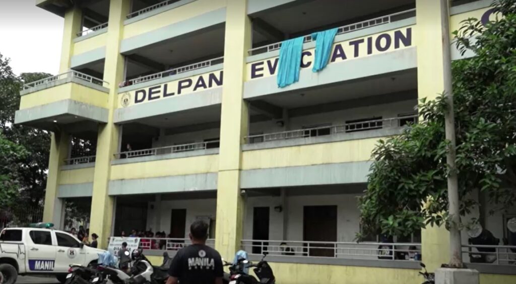 evacuation center in Manila as typhoon Man-Yi barrels through the Philippines