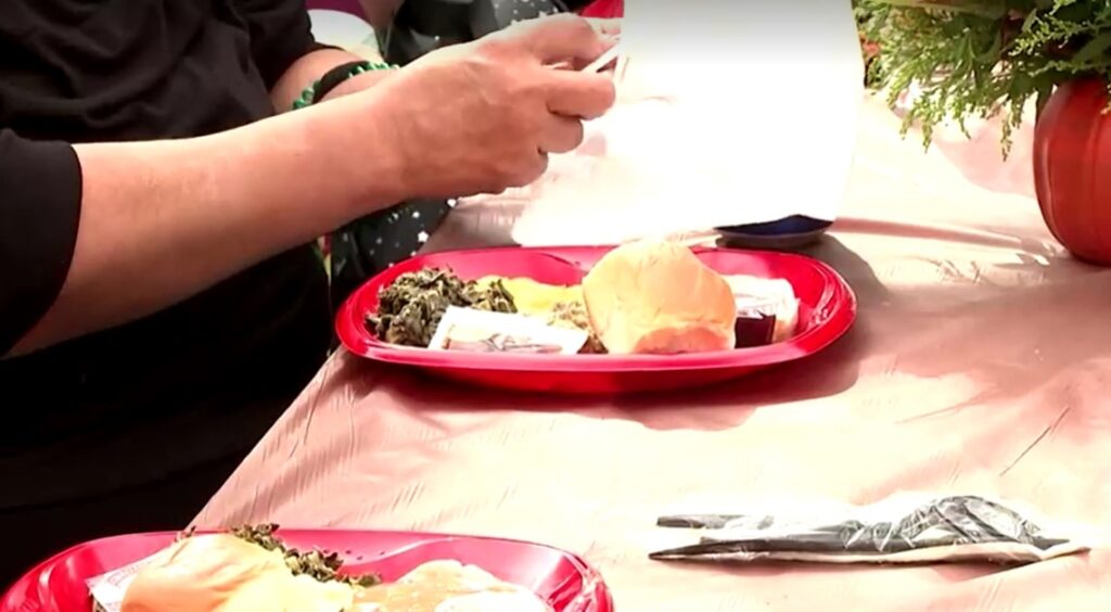Celebrities dish out Thanksgiving food for the homeless on LA's Skid Row