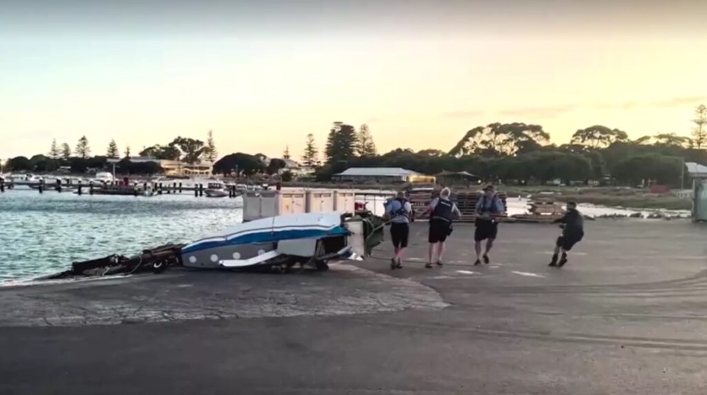 seaplane pulled from sea in Western Australia
