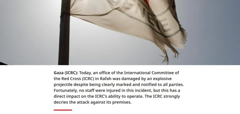 ICRC's statement on ICRC office in Gaza damaged