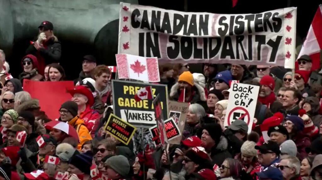Canadians sound off as they protest U.S. tariffs