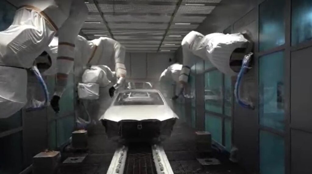 car in assembly plant