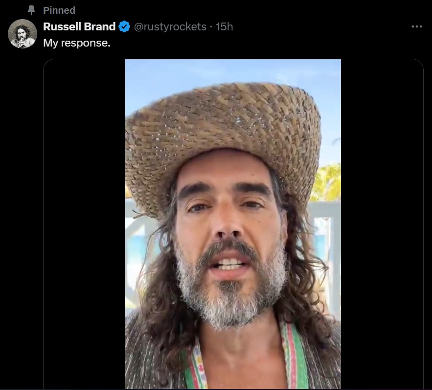 Russell Brand's response to being charged