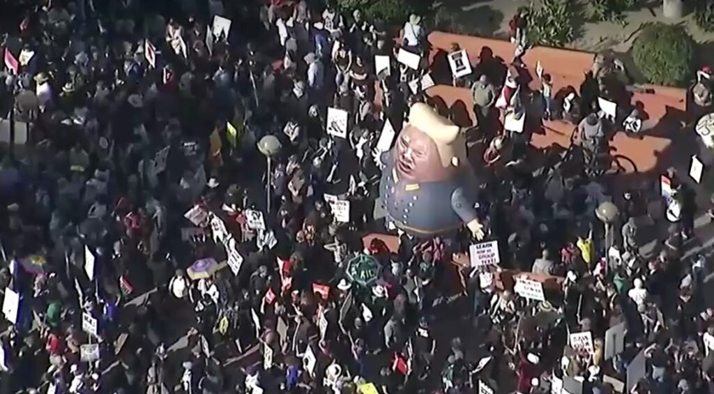 Anti-Trump demonstrators in LA