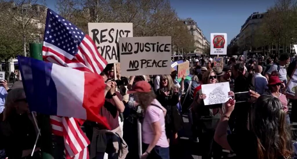 Anti-Trump demonstrators in Paris
