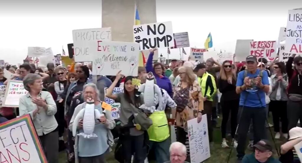 Anti-Trump demonstrators in Washington