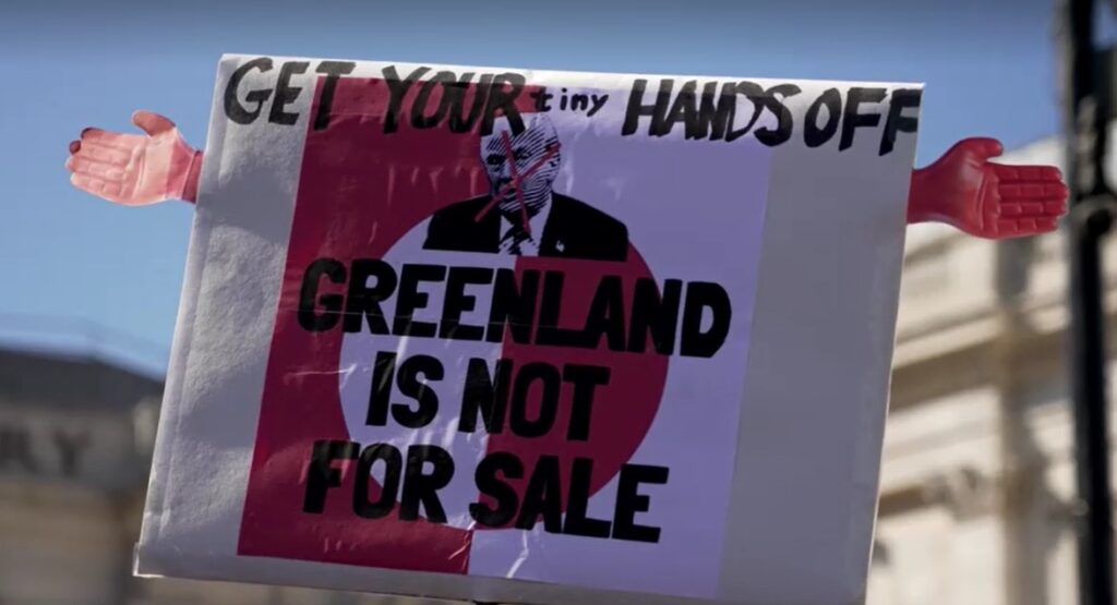 Anti-Trump demonstrators against Greenland occupation