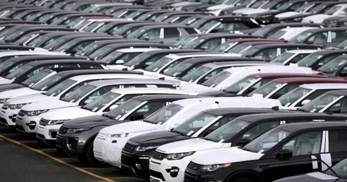Jaguar Land Rover in car park