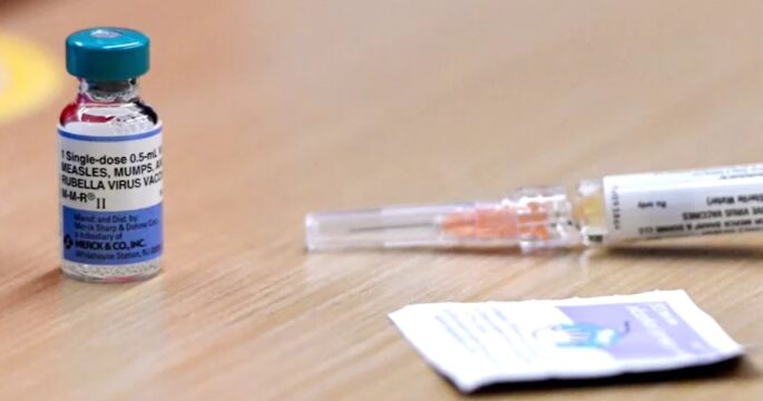 bottle of measle vaccines