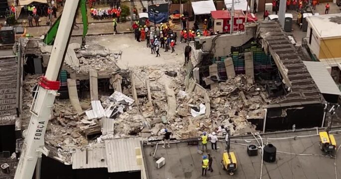 Drone view shows rescue works at collapsed Dominican Republican nightclub
