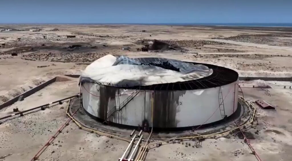 Drone shows aftermath of deadly US strike on Yemen oil terminal
