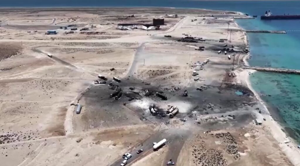 Drone shows aftermath of deadly US strike on Yemen oil terminal