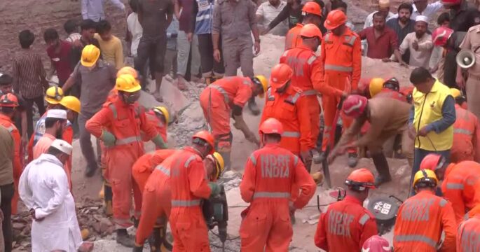 Rescuers search for survivors after deadly building collapse in New Delhi