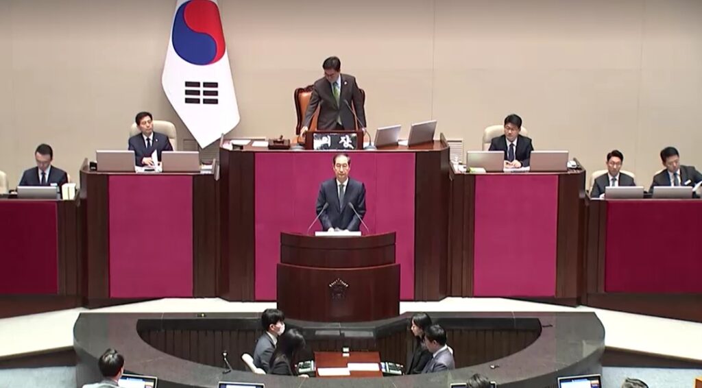 South Korea’s acting president in National Assembly