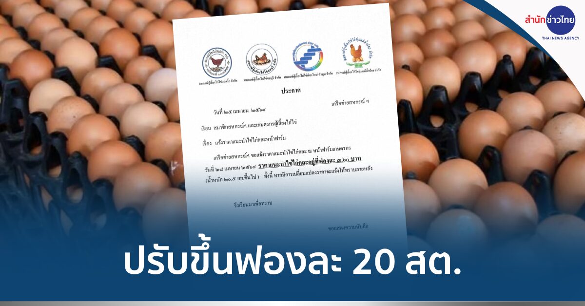 ไข่ไก่ขึ้นราคา