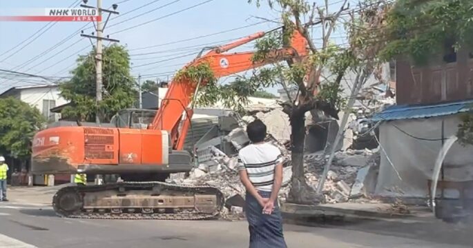 aftermath of earthquake in Myanmar