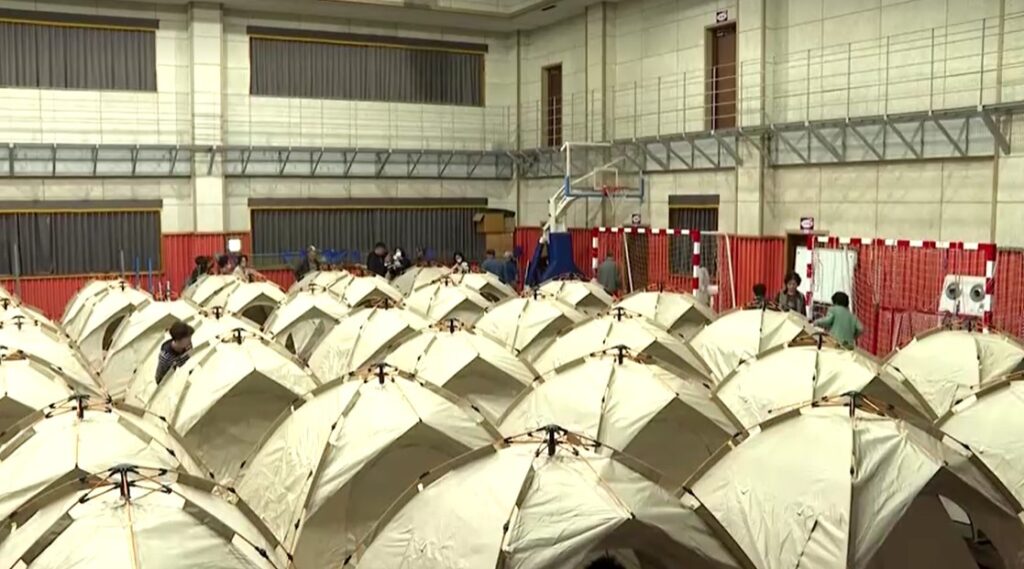 shelter for people affected by wildfire in South Korea