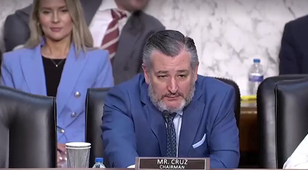 Ted Cruz at a U.S. Senate hearing
