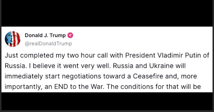 Trump says Russia, Ukraine to begin peace talks immediately