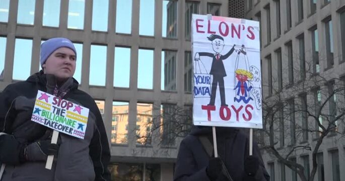 Protesters rally in Washington against Trump administration layoffs