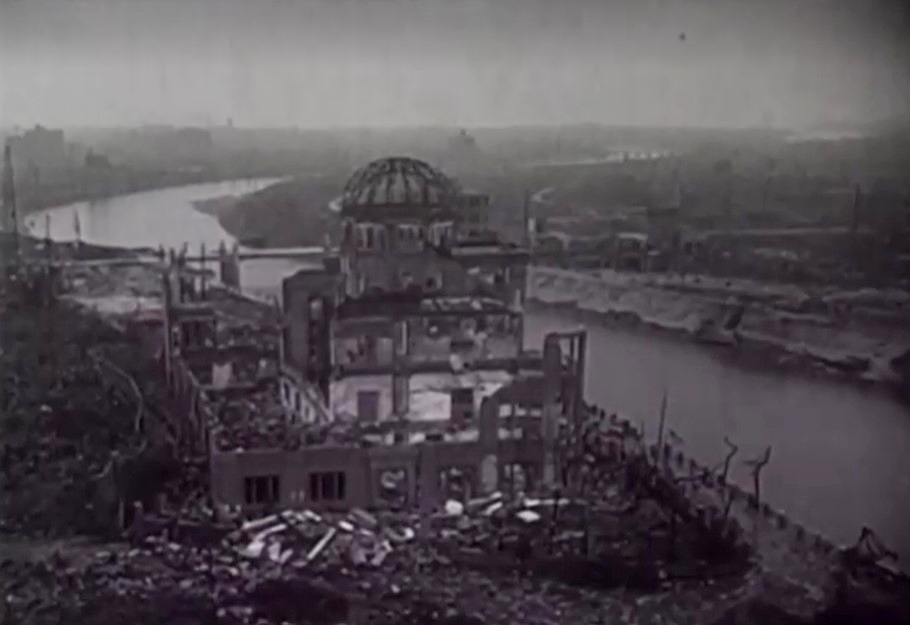 Destroyed building in Hiroshima atomic bomb which became Memorial Dome