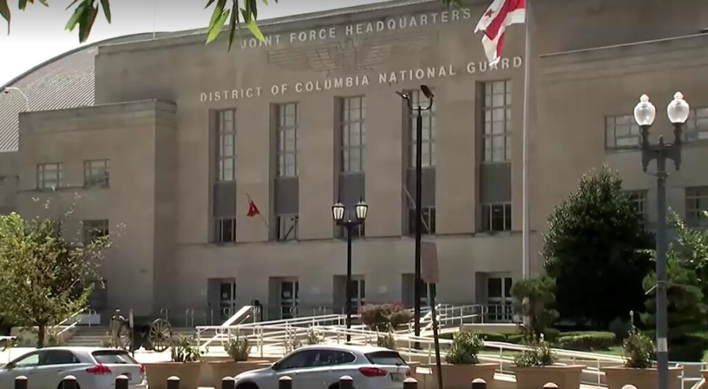 Exterior of DC National Guard building