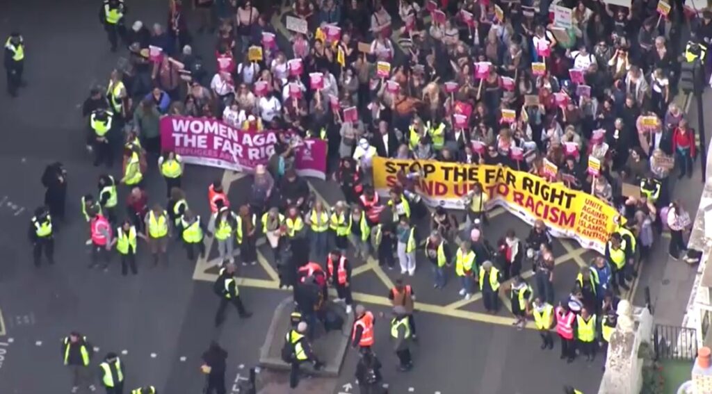 March of Stand up to Racism in London