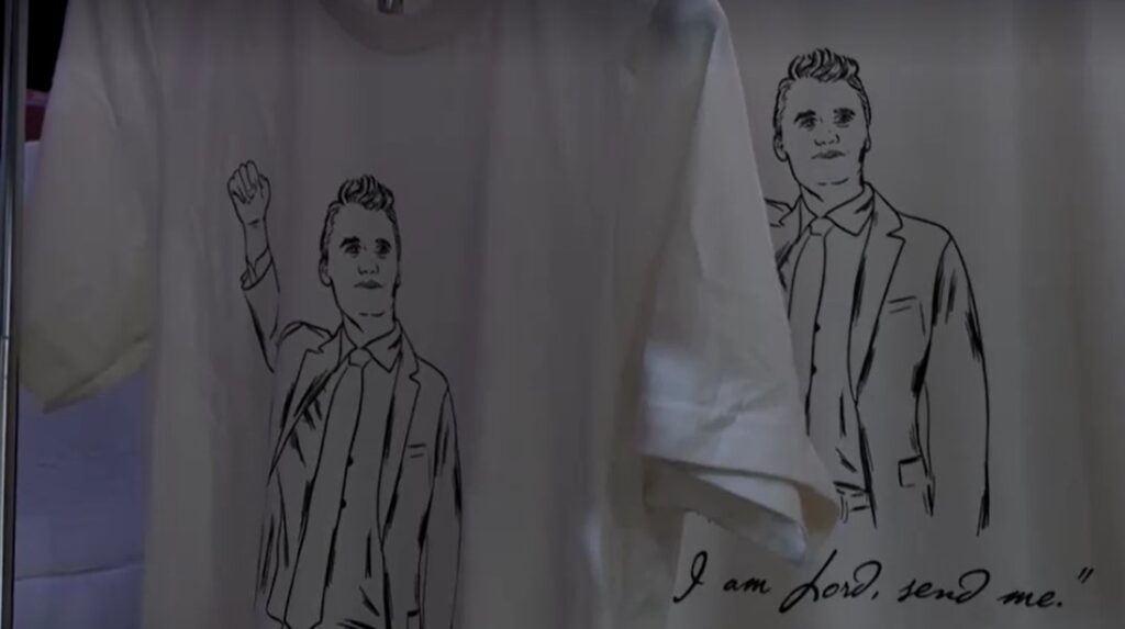 Souvenir T-shirts of Charlie Kirk